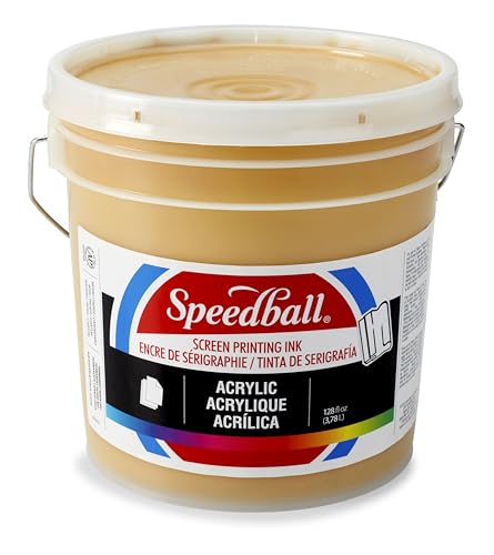 Speedball 004668 Acrylic Screen Printing Ink, 128 FL OZ, Gold - color: Gold