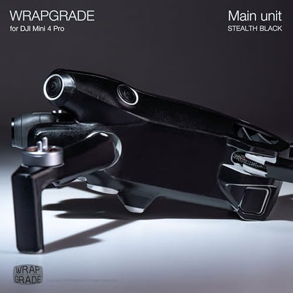WRAPGRADE Skin Stickers Compatible with DJI Mini 4 Pro | Full Wrap (Stealth Black) - color: Stealth Black