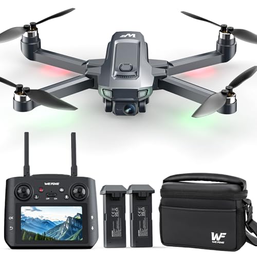WeFone 4K Drone with 4.5" Screen Foldable GPS WF33 Under 249g Adults Black - style: screen drone