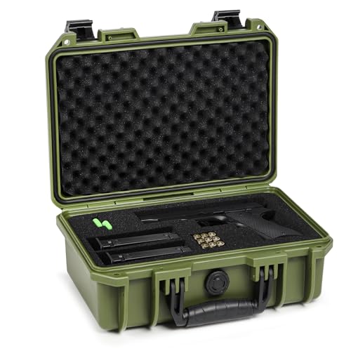 SEKKVY Gun Case for Handguns, Pistol Case Hard Shell - color: 1-Pistol Case, Green