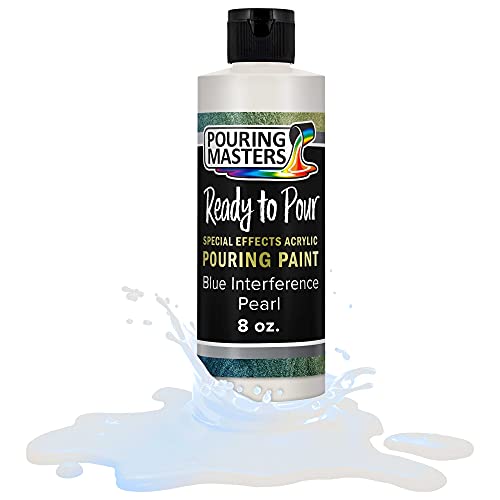 Pouring Masters Blue Interference Pearl 8-oz Acrylic Pouring Paint - color: Blue, size: 8 Fl Oz (Pack of 1)