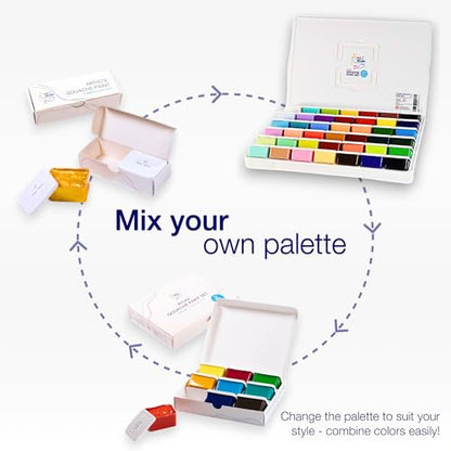 Gouache Light Gray Blue Refills (50ml/1.7oz)|Intense Pigments, Easy Color Refill (2 pcs.)