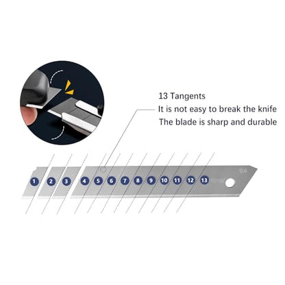 Tools 30Pcs 9mm Utility Knife Replacement Blades Snap off 60 Degree，Blades for Utility Knife and 9mm Box Cutter - Razor Sharp SK4 Steel - size: 9mm 30PC