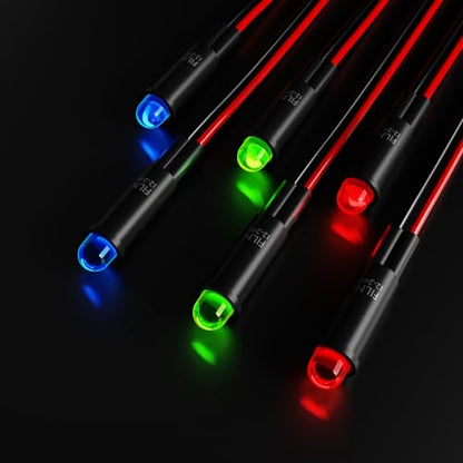 10PCS 6mm Small Plastic Signal Light 5V 12V 24VDC - color: Red, size: 12V-24V