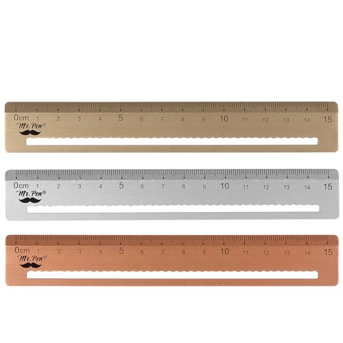 Mr. Pen- Steel Rulers, 3 pcs, 15cm, Silver, Gold, Rose Gold