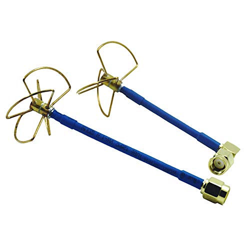 Anbee 2pcs FPV 5.8Ghz Circular Polarized Clover Leaf Antenna High Gain 5.8g Aerial Set RP-SMA Male Plug
