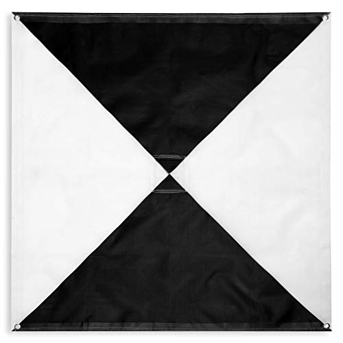 Sky High Bull's-Eye (48"x48") Drone Ground Control Point GCP - UAV Aerial Target for Mapping & Surveying (6 Pack) | Center Passthrough (Black/White Markers) | Pix4D & DroneDeploy Compatible - size: 48in Iron Cross Passthrough (6)