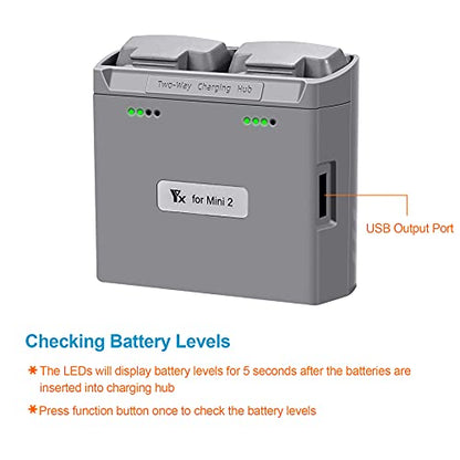 30W Two Way Charging Hub for DJI Mini 4K,2,2 SE,Mini SE Battery