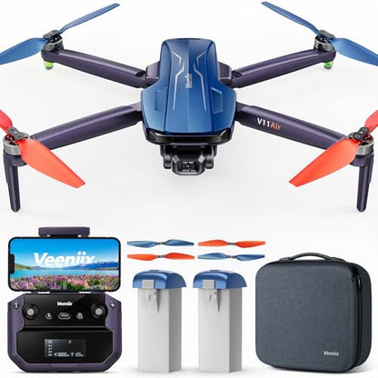 Veeniix V11Air 6K Drone with Camera for Adults + 4 Pcs Original High-Durability Propellers