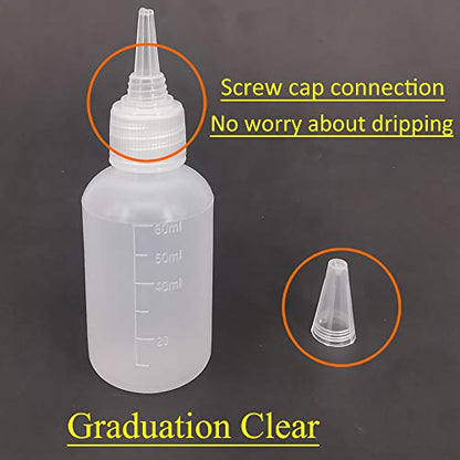 20 Pack 2-Ounce Plastic Squeeze Bottles with Measurement - size: 2oz 20pack