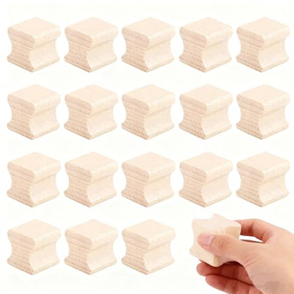 GLOBLELAND 20Pcs Blank Wood Rubber Stamp Mounts for DIY Crafting 20x20mm Square Wooden Rubber Stamps Handle Hard Wooden Blocks for Stamp Making Scrapbook Seal Handmade Decor