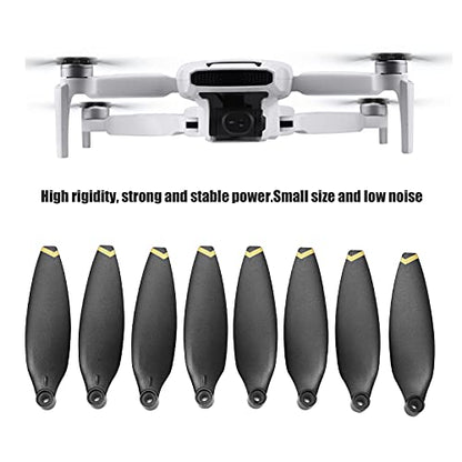Mini Drone Propeller Set, Low Noise Drone Propeller, Dynamic Balance Test, Propeller Blades Replacement Accessories for X8 Mini, 8 Pieces/Set(Golden)