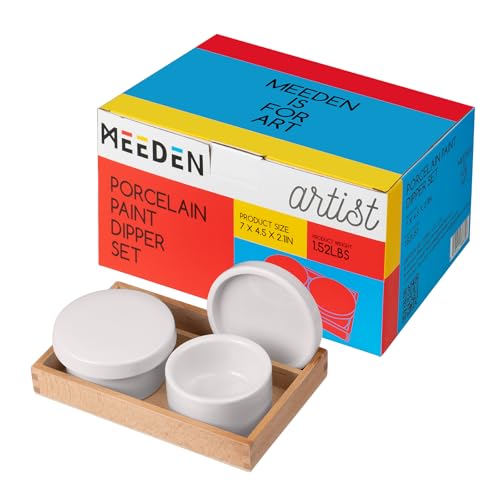 MEEDEN 2 Pack Porcelain Palette Cup: Deep Well Oil Paint Dipper - size: Not Available | 2 Wells