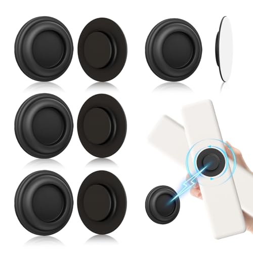 UMUST 4Pcs Magnetic Remote Control Holder, Upgrades Silicone Wall Mount Self-Adhesive Remote Control Stand, Organizer Storage for Air Conditioner & TV Remotes, Caddy Back of Televisions (Black)