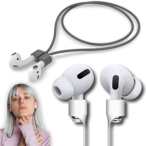 Ultra Strong Magnetic Airpod Pro Strap Anti-Lost Cord Sports Lanyard Compatible with Airpods 3rd 2nd Generation Pro 3 2 1 (Grey) - color: Grey