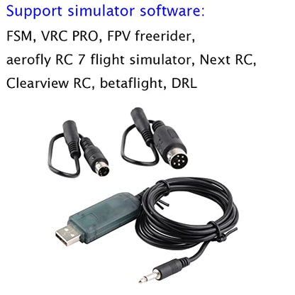 Flysky USB Flight Simulator Adapter Cable 2.4G SM100 for FS-i6 FS-i10 FS-i6 FS-i4 FS-T6 FS-CT68 FS-T4B FS-GT3 Remote Controller