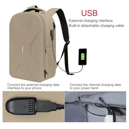 MOSISO 15.6-16 inch 35L Laptop Backpack with USB Charging Port - color: Camel