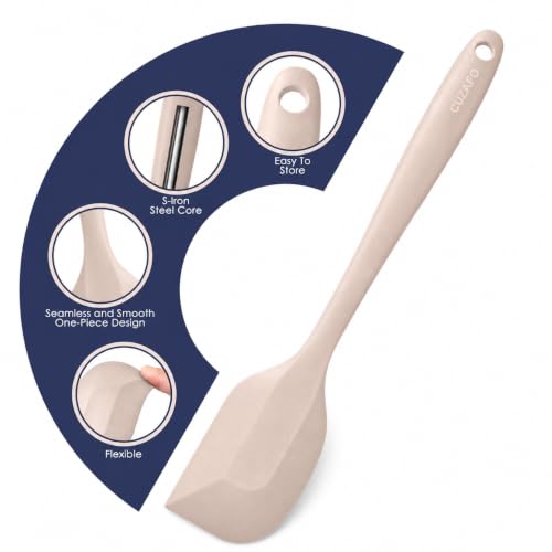 Silicone Spatula Turner Mixing Spatulas Set, Khaki - color: Khaki