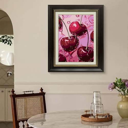 Gamteldot Cherry Diamond Art Kits for Adults Beginners,DIY Diamond Art - color: Cherry A