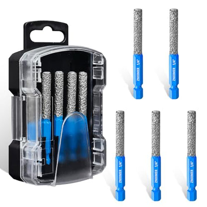 Tile Drill Bits, 5pcs 1/4" Diamond Drill Bits for Ceramic Glass Porcelain Marble Granite, with Versatile Drilling and Milling - size: 5PCS - (1/4")