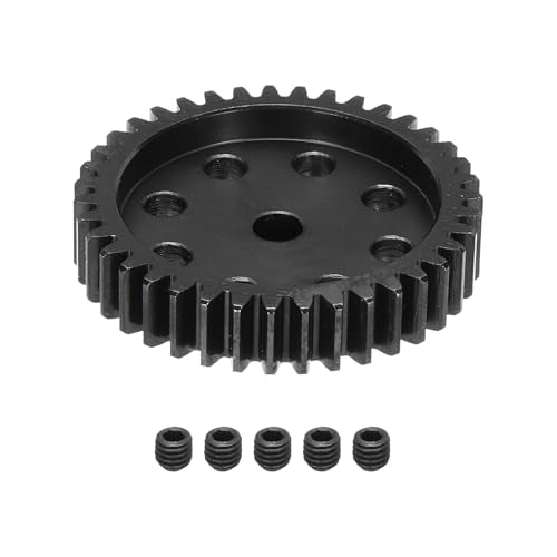 DMiotech M1 39T Steel 5mm Hardened Pinion Motor Gear for RC Car Brushed Replacement Brushless Motors, RC Applications for DIY RC Boat Drone - style: 39T
