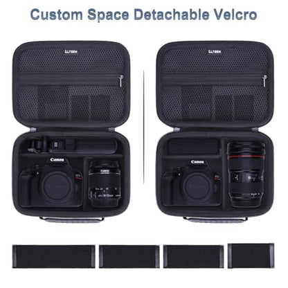 L LTGEM Hard Camera Case Compatible with Canon EOS Rebel T7, R50, R6 Mark II, R100, DSLR SLR Cameras, Lenses, and Tripods, Camera Travel Bag, Featuring 4 Dividers and a Shoulder Strap, Blue - color: Blue