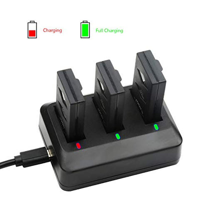 D&F Replacement Battery 3 Pack 660mAh Battery with Rechargeable Charger for Parrot MiniDrone Jumping Sumo,Swing,Mambo,Parrot Mini Drone Rolling Spider