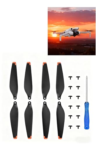 8Pcs Low-Noise Quick-Release Propellers for DJI Mini 4 Pro Propellers, Full Replacement Kit with Screws & Screwdriver, Stable Flight & Easy Installation Spare Parts