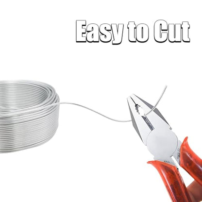 15 Gauge Aluminum Craft Wire, 98FT 1.5mm Silver Bendable Metal Wire - size: 15, style: Silver