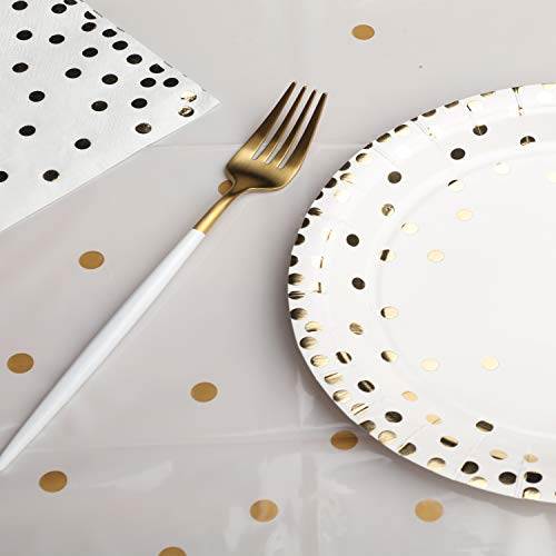 4 Pack Gold Plastic Tablecloths, Waterproof Disposable Party Table Covers - color: Gold, size: 54" x 108" (4 Pack)
