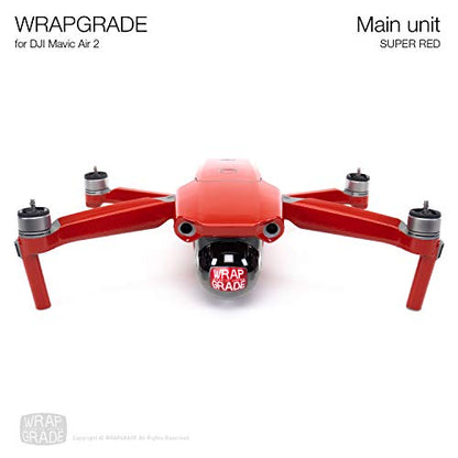 Wrapgrade Main Unit Skin Compatible with DJI Mavic Air 2 (Super RED) - color: Super Red