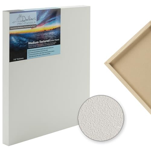 Da Vinci Pro Medium Textured Gesso Panel - 3x3-12 Pack - 2" Depth Wood Panels for Painting - Accepts Mediums Like Canvas - for Oils, Acrylics, Mixed Media, Pastels & Drawing Sticks - size: 3x3", style: 1-5/8" Depth