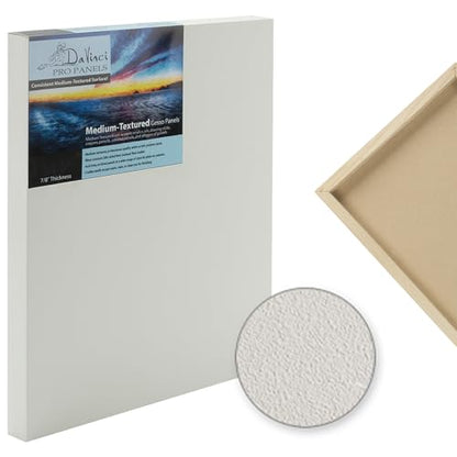 Da Vinci Pro Medium Textured Gesso Panel - 3x3-12 Pack - 2" Depth Wood Panels for Painting - Accepts Mediums Like Canvas - for Oils, Acrylics, Mixed Media, Pastels & Drawing Sticks - size: 3x3", style: 1-5/8" Depth