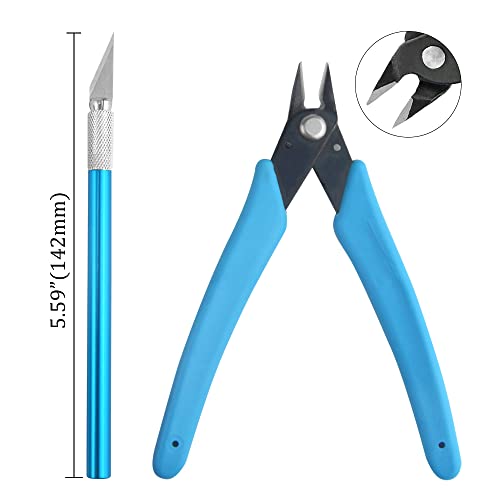 Professional 8 PCS Model Tools Kit Modeler Basic Tools Craft Set Hobby Building Tools Kit for Gundam Car Model Building Repairing and Fixing(A) (Pack of 2) - size: Small (Pack of 2)