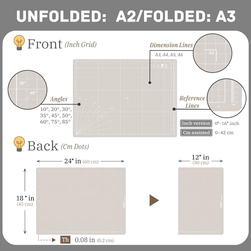 iMAT Flip Cutting Mat Note A2, Foldable, Double-Sided, Origami White - color: Origami White