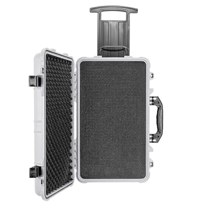Eylar 22" Carry-On Travel Roller Gear, Camera, Drones, Tools, Equipment Hard Case Waterproof with Foam (White) - color: White