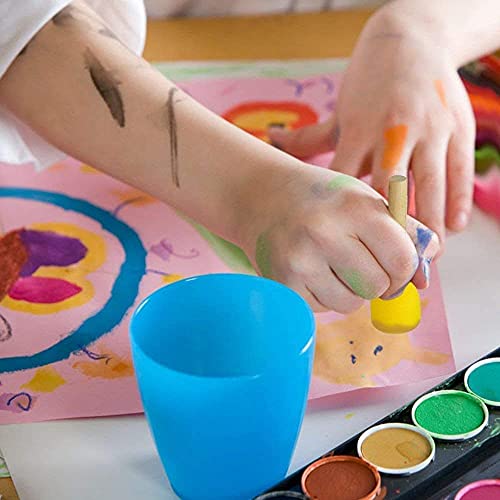 WAFJAMF 60 Pcs Round Sponges Brush Set 4 Sizes DIY Painting Tools Yellow - color: Yellow