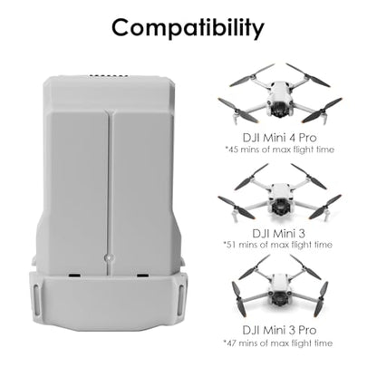KUWATA Replacement for DJI Intelligent Flight Battery Plus, Compatible with DJI Mini 4 Pro & Mini 3 Pro & Mini 3, 3850mAh, Extended Battery, Supports PD-30W Fast Charging - size: Battery × 1