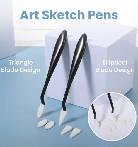 4 Pcs Paper Art Blending Blenders Stumps, for Drawing 2 Head Types