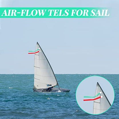 Siifert 4 Sets Nylon Air Flow Tels Flow Rope with 7 Sheets Adhesive Discs Sailboat Wind Direction Indicators for Sail