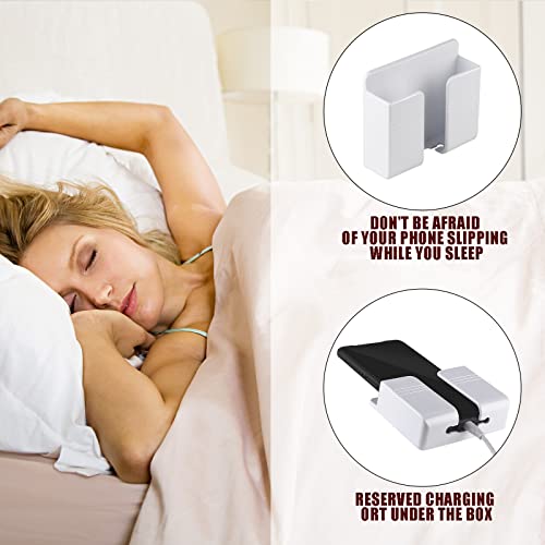 CEI&BPY 2Pcs Phone Holder Wall Mounted, Phone Stand with Self Adhesive. Phone Holder for RV Charging.Compatible with iPhone and Android (2Pack-Black) - color: Black, size: 2Pcs