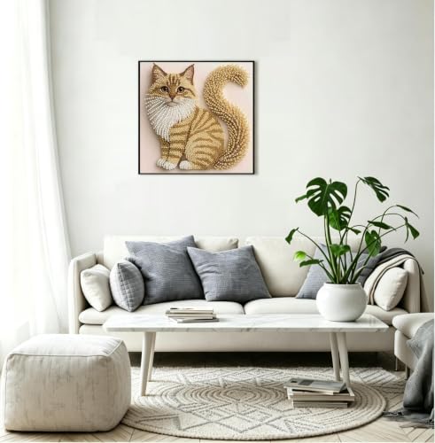 Cat Special Shape Diamond Art Kits For Adults Beginner,Diamond Painting Kit - color: YP107