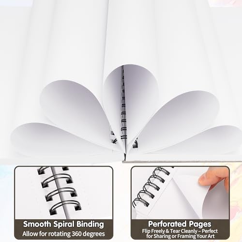 FIXSMITH 9"X12" Sketch Book, 100 Sheets, 68 lb/100gsm,4 Pack Brown - color: Brown, size: 9"x12"-4 Pack