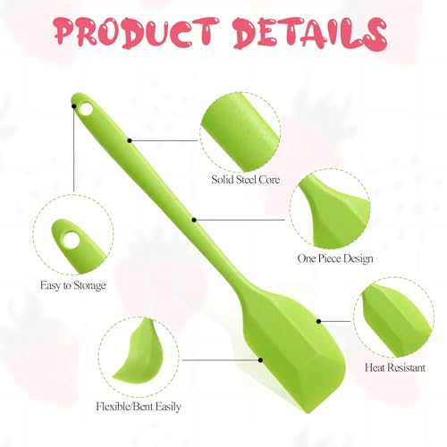 JJUNW 24 Pieces Small Silicone Spatulas, 8.3 inch 6 Colors - size: 8.26"L x 1.37"W