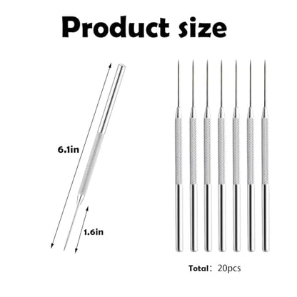 20 Pcs Ceramic Needle Clay Needle Tools Stainless Steel Sculpture Polymer Clay Needle Ceramic Detail Tools for Sculpting Carving Texture Art