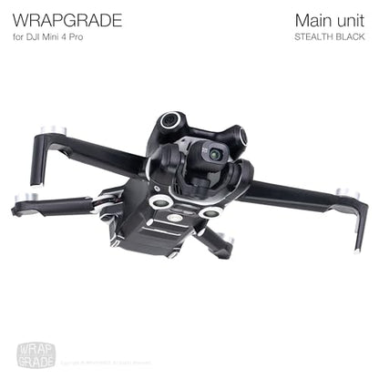 WRAPGRADE Skin Stickers Compatible with DJI Mini 4 Pro | Full Wrap (Stealth Black) - color: Stealth Black