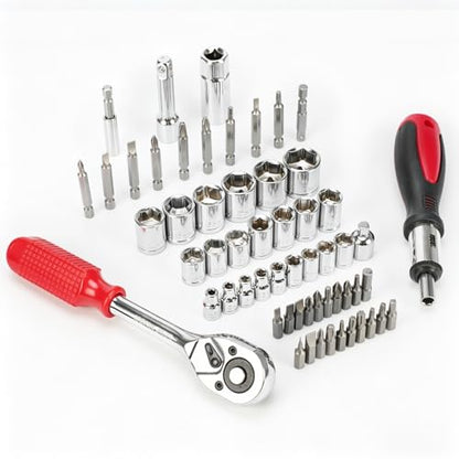 Hantinstom 237-Piece Tool Set General Household Hand Tool Kit Socket Wrench Auto Repair Tool Combination Package Mixed Tool Box with Storage Case - color: 237p