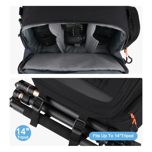 MOSISO Camera Case Bag Photography Shoulder Messenger Waist Bag, Black
