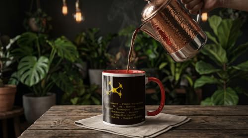 3dRose Black & Yellow Drone with DIY Accelerometer 11oz Two-Tone Red Mug - color: Red, size: 11 Ounces