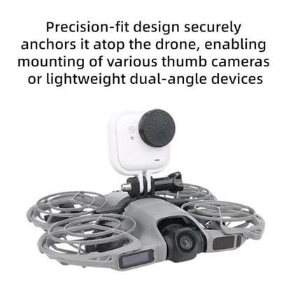 Top Mount Expansion Bracket for DJI NEO 2, Fixed Snap-on Clamp Holder for Go Ultra Action Camera